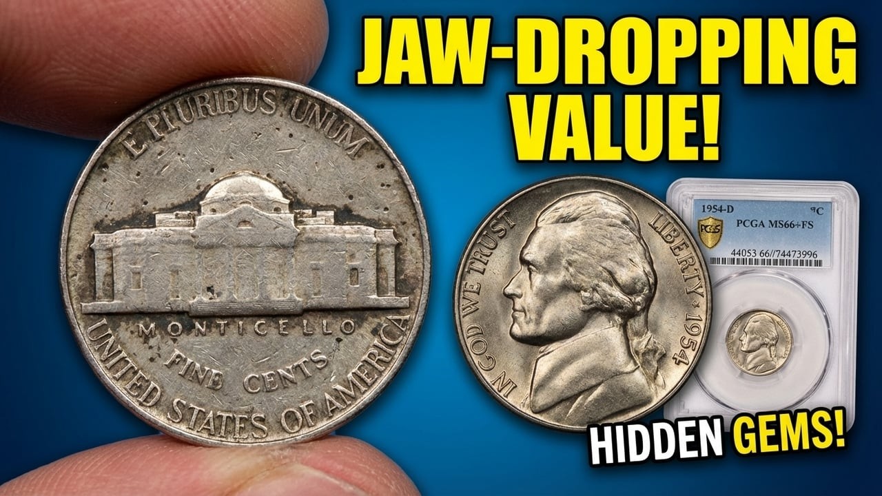 $9,693 for a 1954 Nickel?! Rare 'Full Steps' Jefferson Nickel