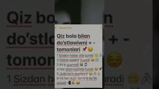 Qiz bola bilan doʻst boʻlishni +-tomonlari