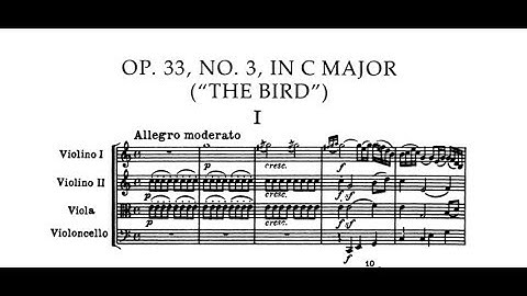 Haydn Quartet in C, Op. 33, No. 3 ("The Bird") Score
