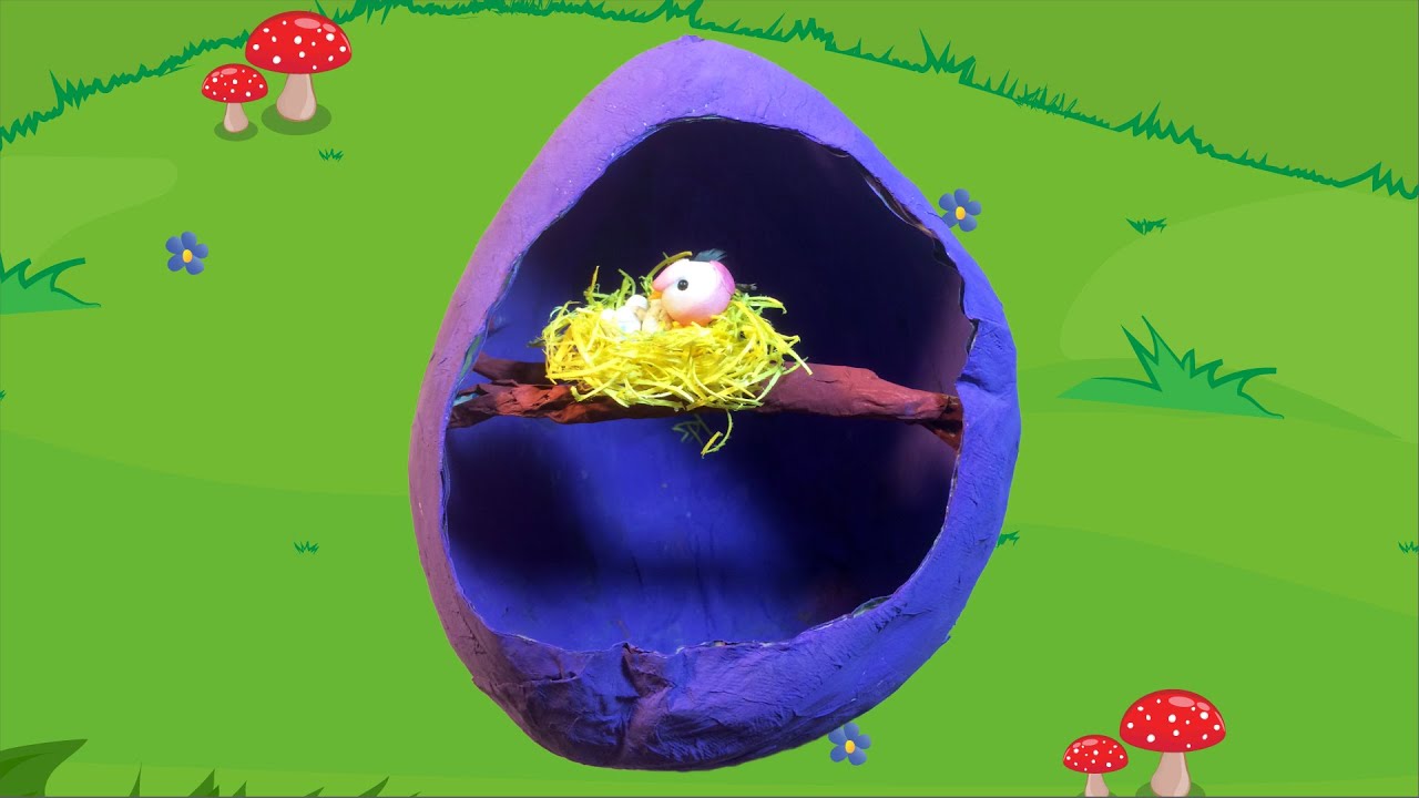 Papier maché ei met een vogelnest knutselen voor thema pasen of ...