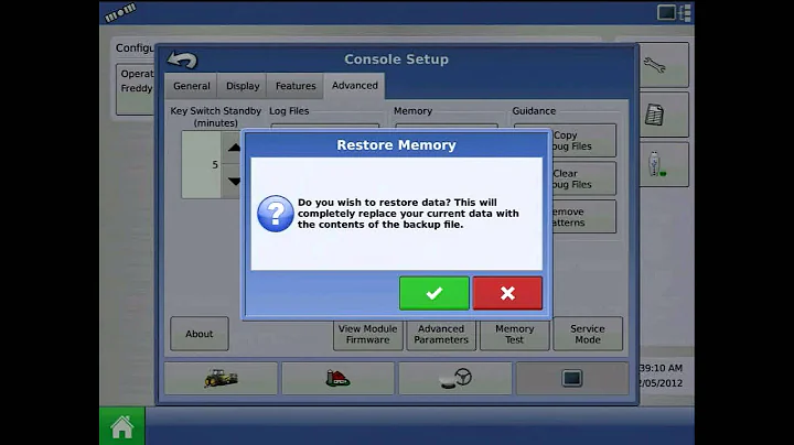 How to restore a backup file into an Ag Leader® Integra/Versa display