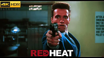 Red Heat Shootout Hospital Arnold Schwarzenegger James Belushi Classic Movie Clip 4K HDR