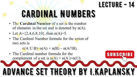 Cardinal Numbers , Advance Set Theory by I.Kaplansky