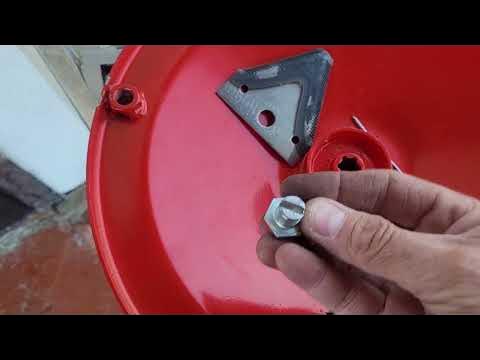 Роторная косилка Пахарь, доработка ножей - YouTube