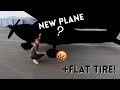 Picking up a NEW PLANE with a FLAT TIRE