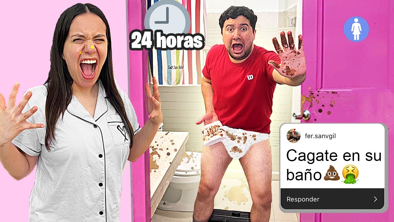 MOLESTANDO a mi NOVIA por 24 HORAS 🤣 (me cagué en su baño XD) *BROMA*