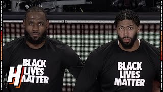 Lakers \& Clippers Kneel During National Anthem Before the Start of Game | July 30, 2020