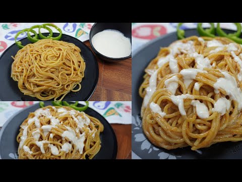 طريقة عمل المعكرونة السريعة مع صوص الطحينية