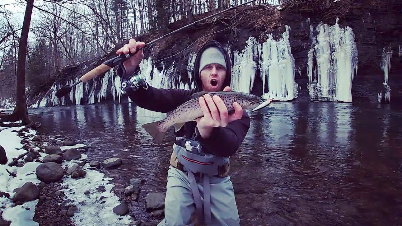 Winter Trout Fishing An Urban Canyon New York! YouTube