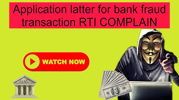 RTI Application for Bank Fraud Transaction Complaint (english) || application kaise likhe