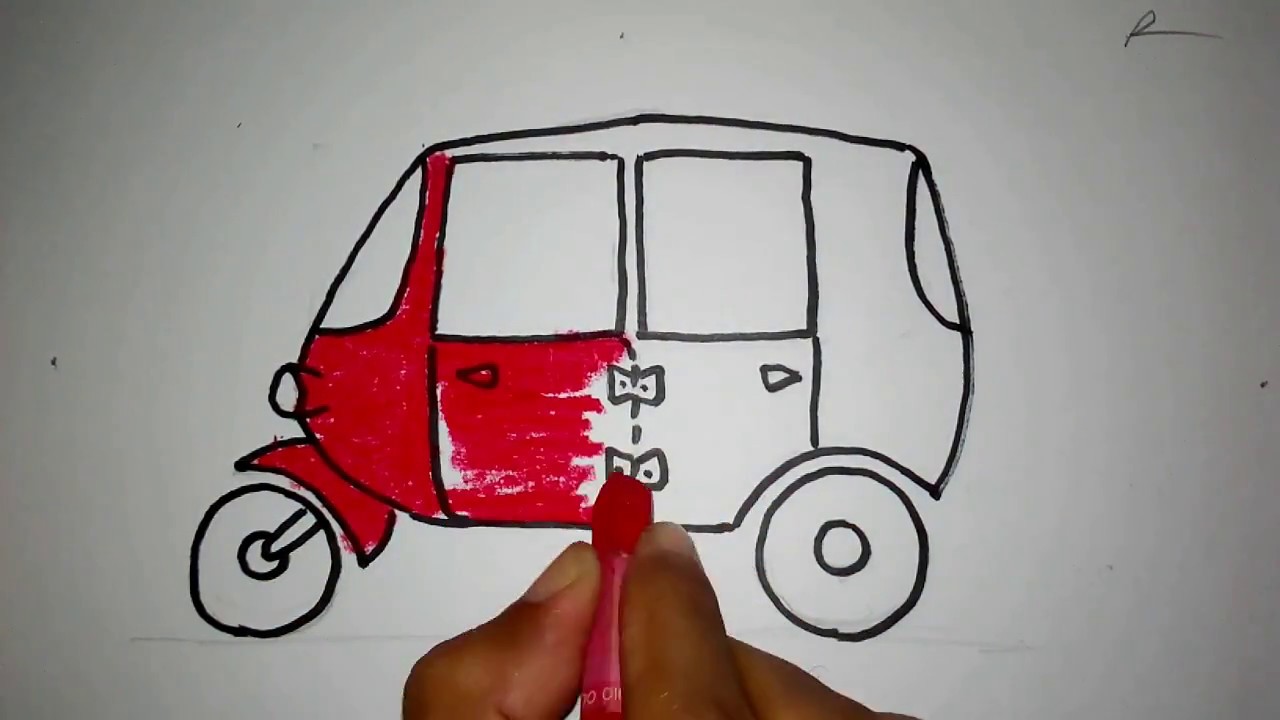 Cara Menggambar Bajay Untuk Anak Sd Youtube