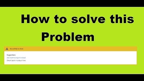 Youtube Analytics: "No activity to show" Solution