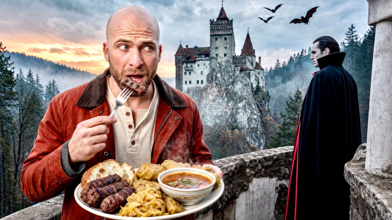 Exploring Dracula’s Castle: A Culinary Adventure in Transylvania! 🇷🇴 – Video