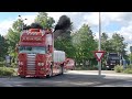 Truckshow nederhemert 2022 with many scania v8 l6 daf  volvo open pipes sound