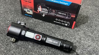 Rechargeable Multi Functional Emergency ABD 2210 Torch 6in1 Flashlight & Power Bank  2KM Range