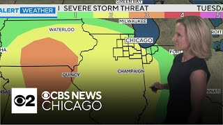 Cooling temperatures before severe weather moves into Chicago area