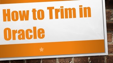 How to Trim in Oracle