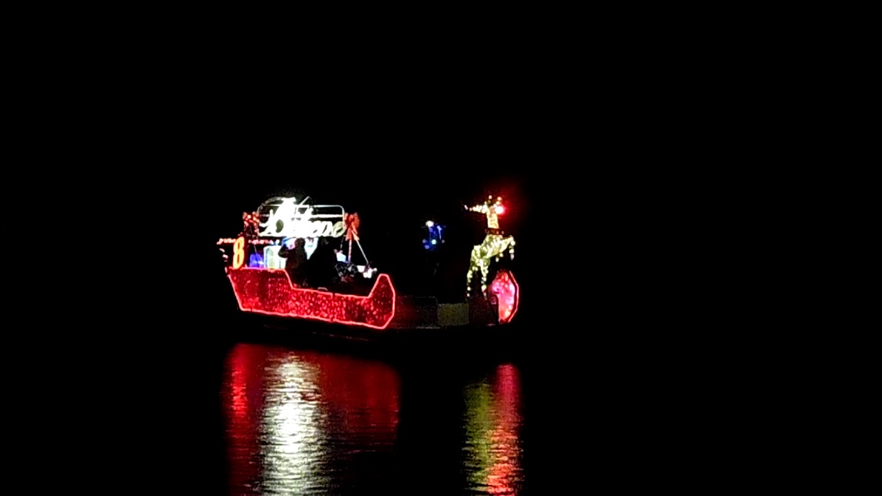 Boat light parade (Santa's sleigh) YouTube