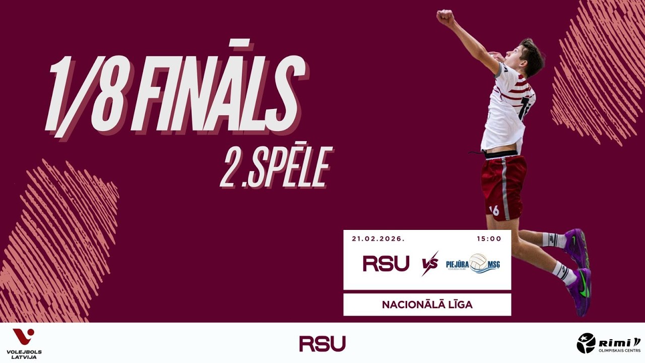 Latvijas Čempionāts Nacionālā līga 25/26 vīriešiem, RSU vs VK Piejūra/MSĢ, 21.02.2026, 15:00