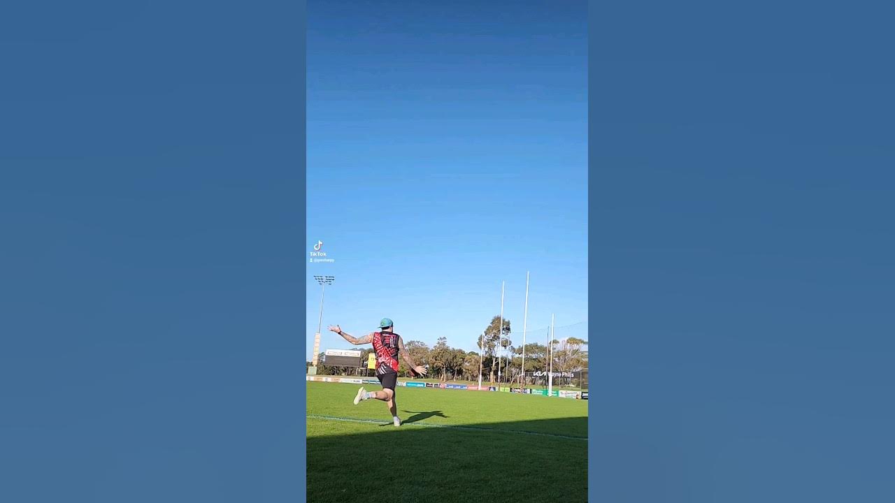 Sharpy Practising for the Fox Footy longest kick Competition afl foxfooty torp YouTube
