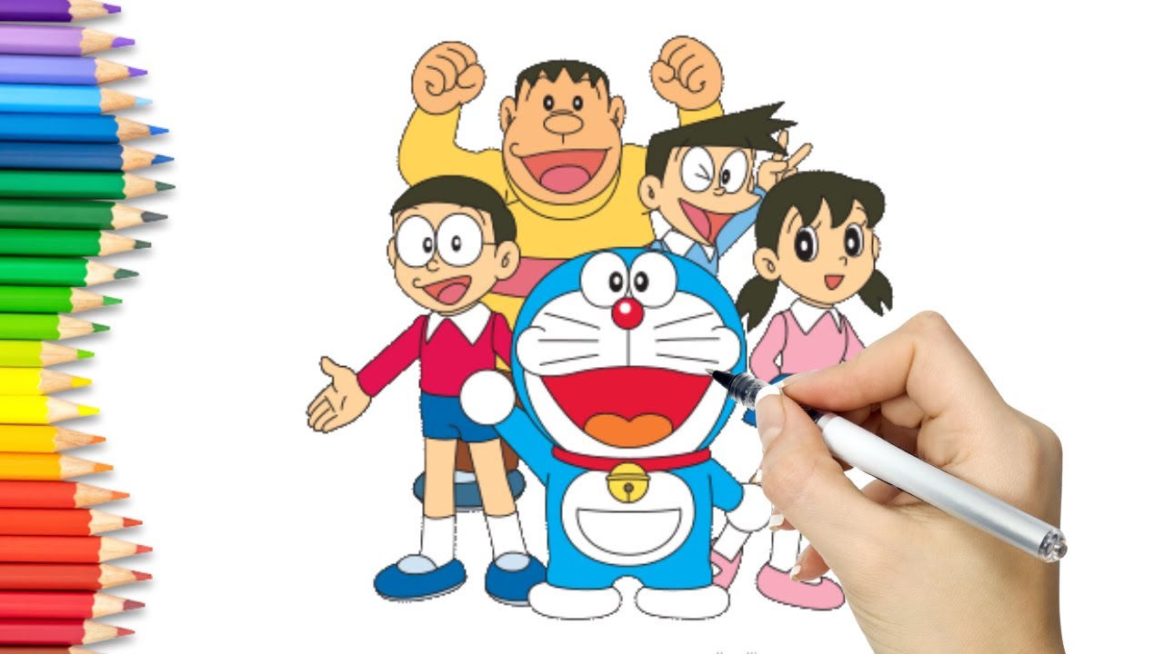 How to draw Doraemon and his Friends | Draw Nobita, Shizuka, Suneo,  Takeshi, Gian - YouTube