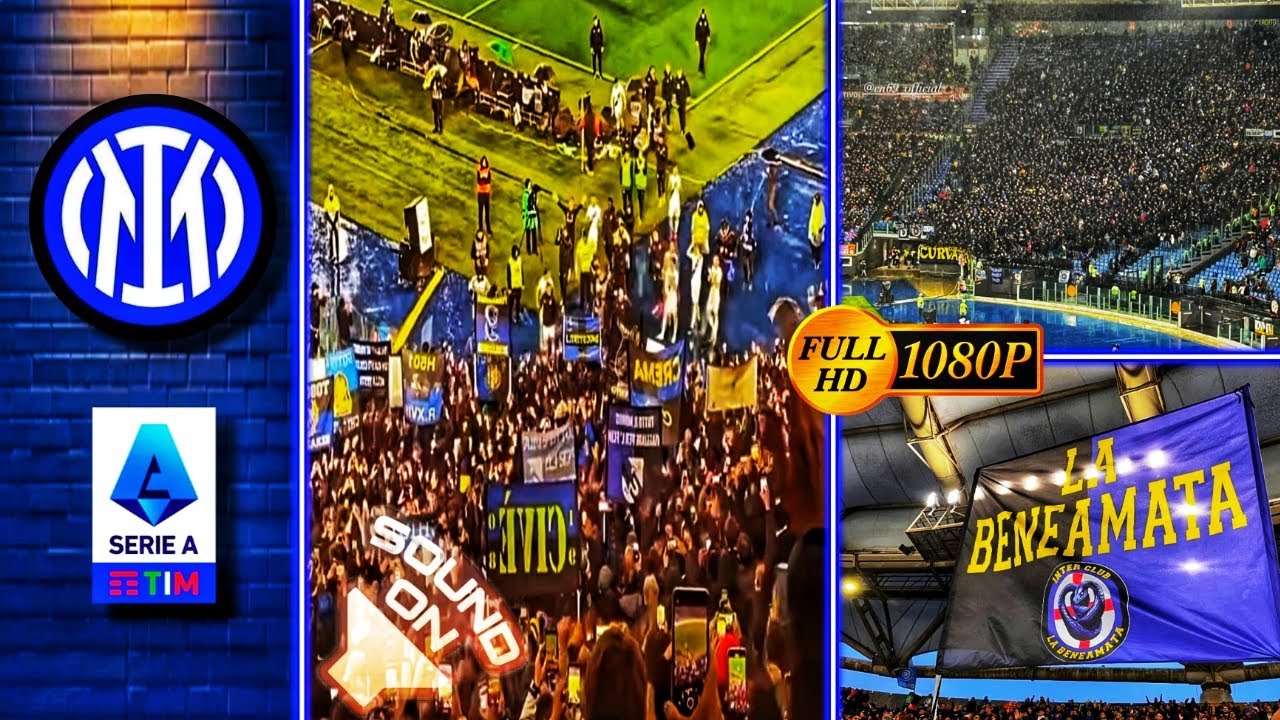 ⚫🔵 10.000 TIFOSI CURVA NORD MILANO IN STADIO OLIMPICO • AS ROMA vs Internazionale • FT 2-4