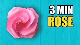 Easy Origami Rose in 3 Minutes (FASTEST on YouTube!)