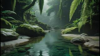 NO ADS. Sleep Deeply with Heavy Rain on a Forest Stream | ASMR Nature Rain Sounds #446