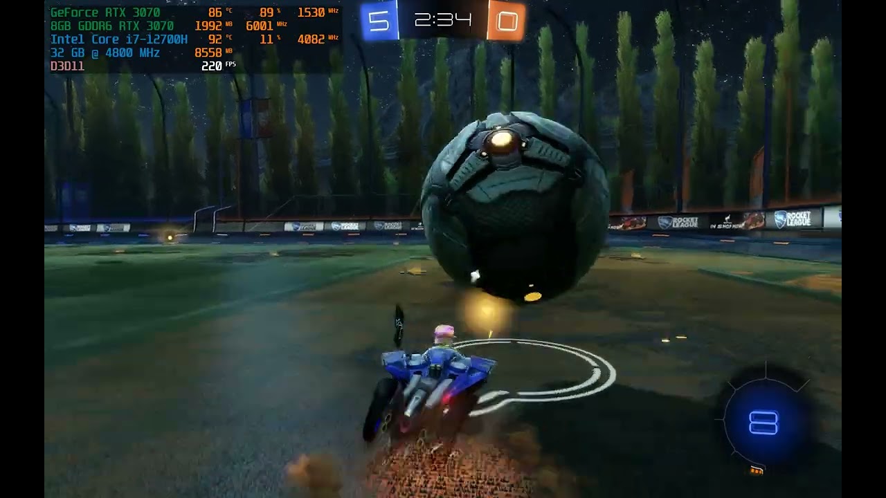 Rocket League RTX 3070 i7 12700H YouTube