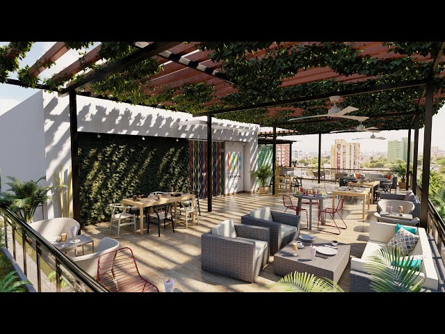 Rooftop Lounge Restaurant - Interior Design class=