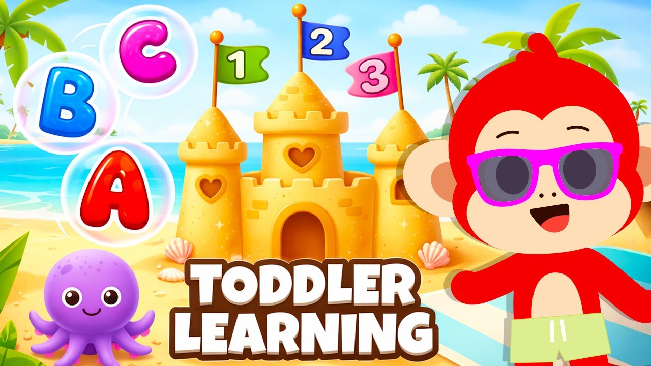 Learning Video For Toddlers ✨ Learn ABC, Colors, Numbers, Shapes, Months Of The Year 🎵 Monkey Junior