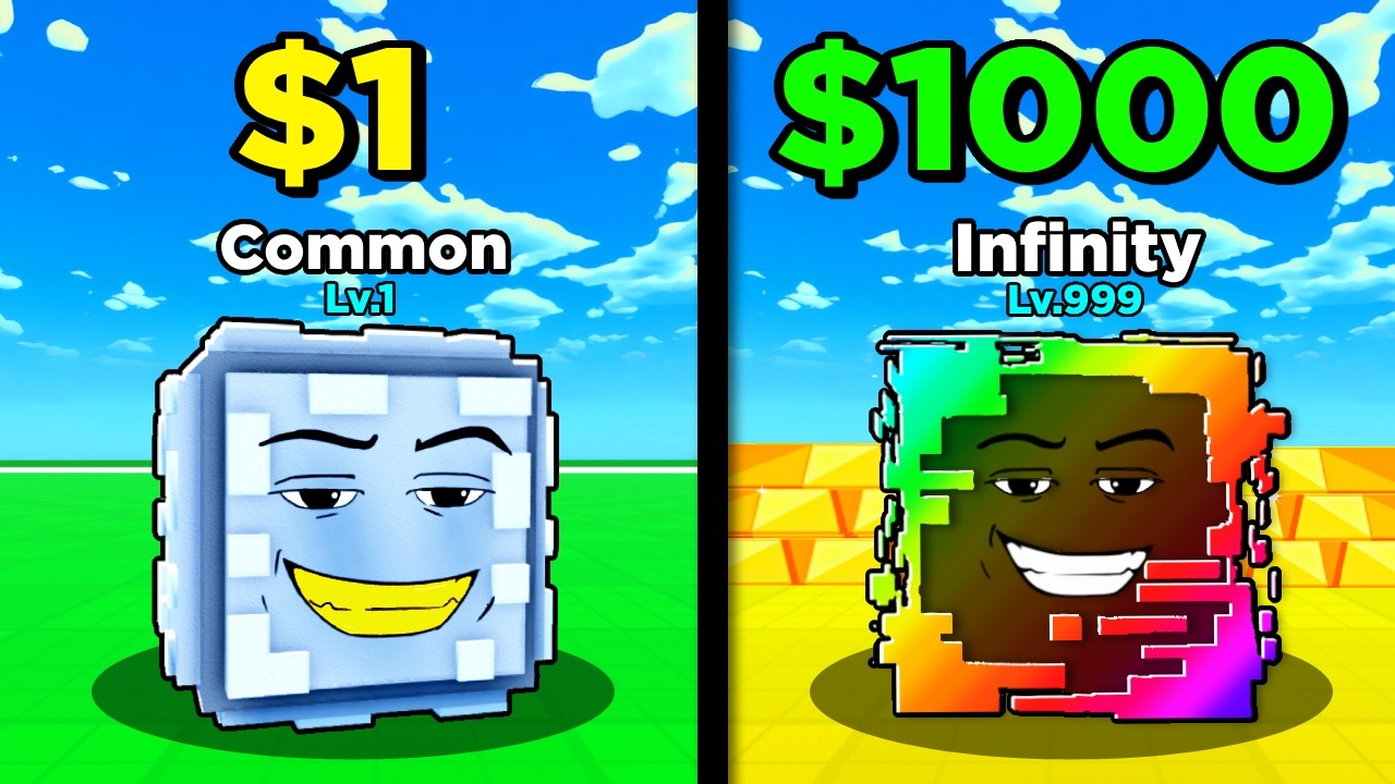 $1 vs $1000 Lucky Block in Escape Tsunami for Brainrots!