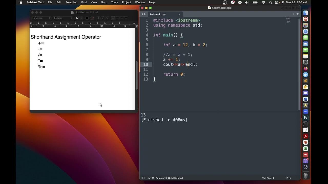 Intro to C++ | Assignment Operator Shorthand & Unary Operators - YouTube