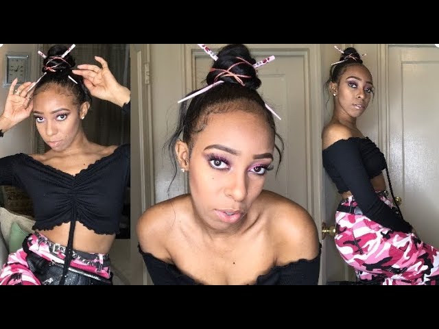 High Bun With Chopsticks String Chun Li Inspired Youtube