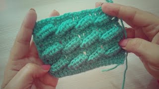 كروشيه غرزة بارزة وسهلة للمبتدئين تري دي how to crochet easy stitch 3D