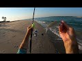 Morning surf fishing mission with live bait