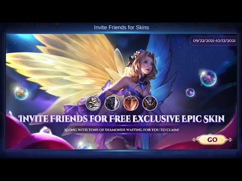 HOW TO GET FREE SKINS INVITE FRIENDS MOBILE LEGENDS BANG BANG