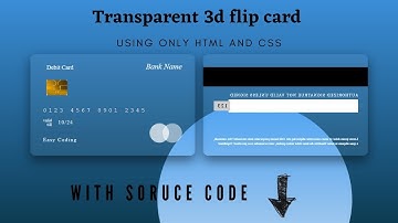 Glass morphism 3D Flip Credit Card UI Design using Html & CSS Only | CSS 3d Flip Card Hover Effects