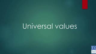 Universal Values (SS2.2)