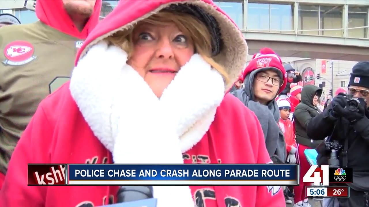 Police chase, crash along parade route