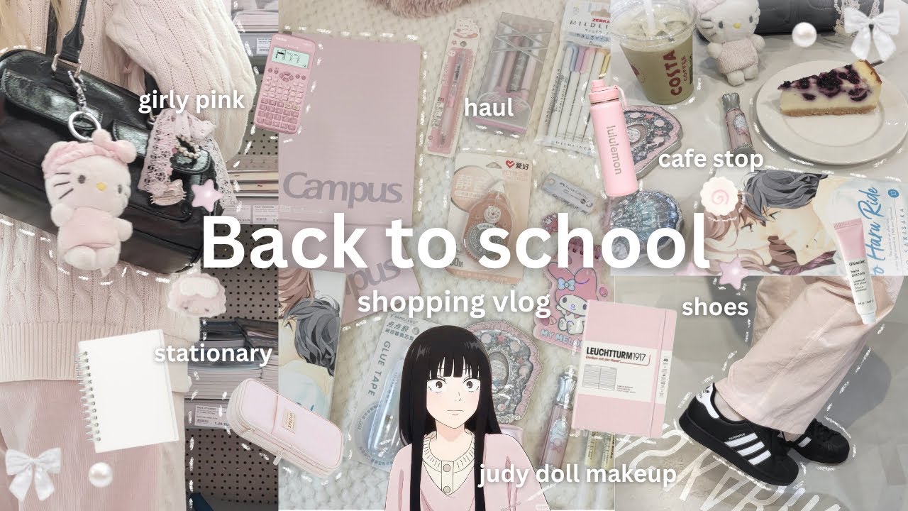 BACK TO SCHOOL SHOPPING 2025 🌸| girly, pink supplies, miniso sanrio haul, @Judydoll haul 💻🩰