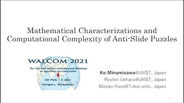 WALCOM 2021: Mathematical Characterizations and Computational Complexity of Anti-Slide Puzzles