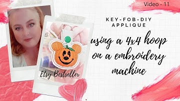 Embroidered  Mouse Pumpkin Applique Snap Tab - Key Fob Making Money with 4X4 Hoop!