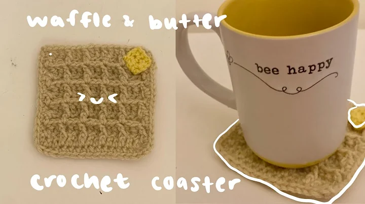 🧇 🧈 crochet waffle & butter coaster | beginner-friendly tutorial