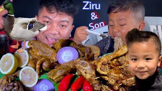 ZIRU & SON👨‍👦💞 MUKBANG || EATING SPICY DUCK🦆 CURRY❤️ TODAY I'M GONNA___MY SON!😂