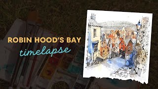 Robin Hood's Bay - a challenge in sketching perspective!