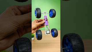 DIY Mini Electric Car Using DC Motor & Battery ⚡ Amazing Homemade Project #Shorts