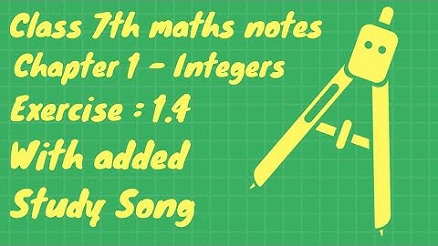 Class 7th maths notes | Lesson-1 Integers | Exercise 1.4 | Ncert Solutions | HD | Rapid Learn