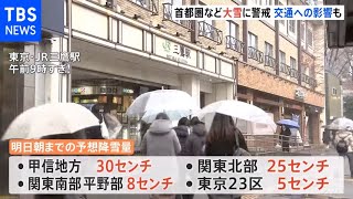 関東で大雪の恐れ 交通に影響 東京２３区が５センチ予想