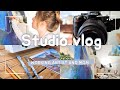 First studio vlog // *Realistic* day as an artist and stay at home mom